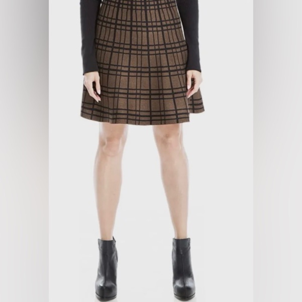 Max Studio Short Sweater Plaid Skirt.